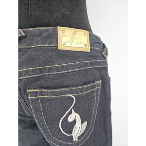 Vtg Baby Phat Jeans Size 9 Straight Leg Gold Logo Embroidered Womens Hip Hop
